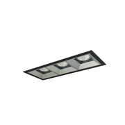Nora Lighting NMIOT-13-B-FFF-27X-10-HZ - Recessed - Iolite MLS 3-Head Trim Kit, Black Flange, 2700K, 1000lm, Haze Fixed Downlt. Trims