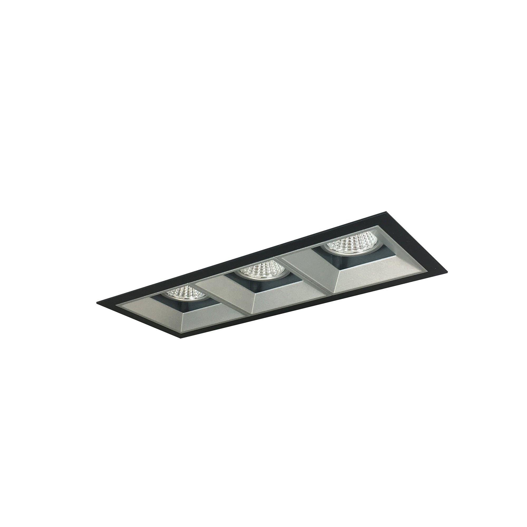 Nora Lighting NMIOT-13-B-FFF-50X-10-HZ - Recessed - Iolite MLS 3-Head Trim Kit, Black Flange, 5000K, 1000lm, Haze Fixed Downlt. Trims