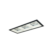 Nora Lighting NMIOT-13-B-FFF-35X-10-MPW - Recessed - Iolite MLS 3-Head Trim Kit, Black Flange, 3500K, 1000lm, MPW Fixed Downlt. Trims