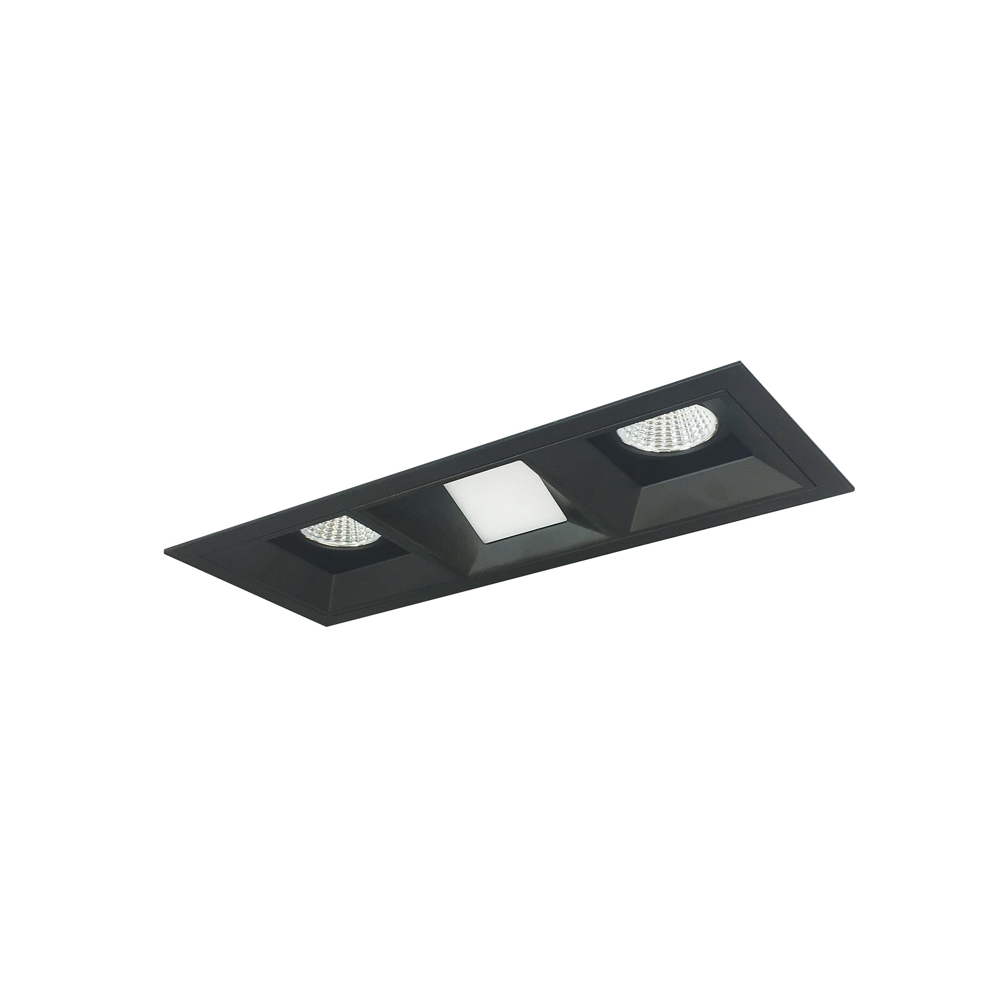 Nora Lighting NMIOT-13-B-FFW-50X-10-B - Recessed - Iolite MLS 3-Head Trim Kit, Black Flange, 5000K, 1000lm, Black Fixed Downlt./Wall Wash Trims