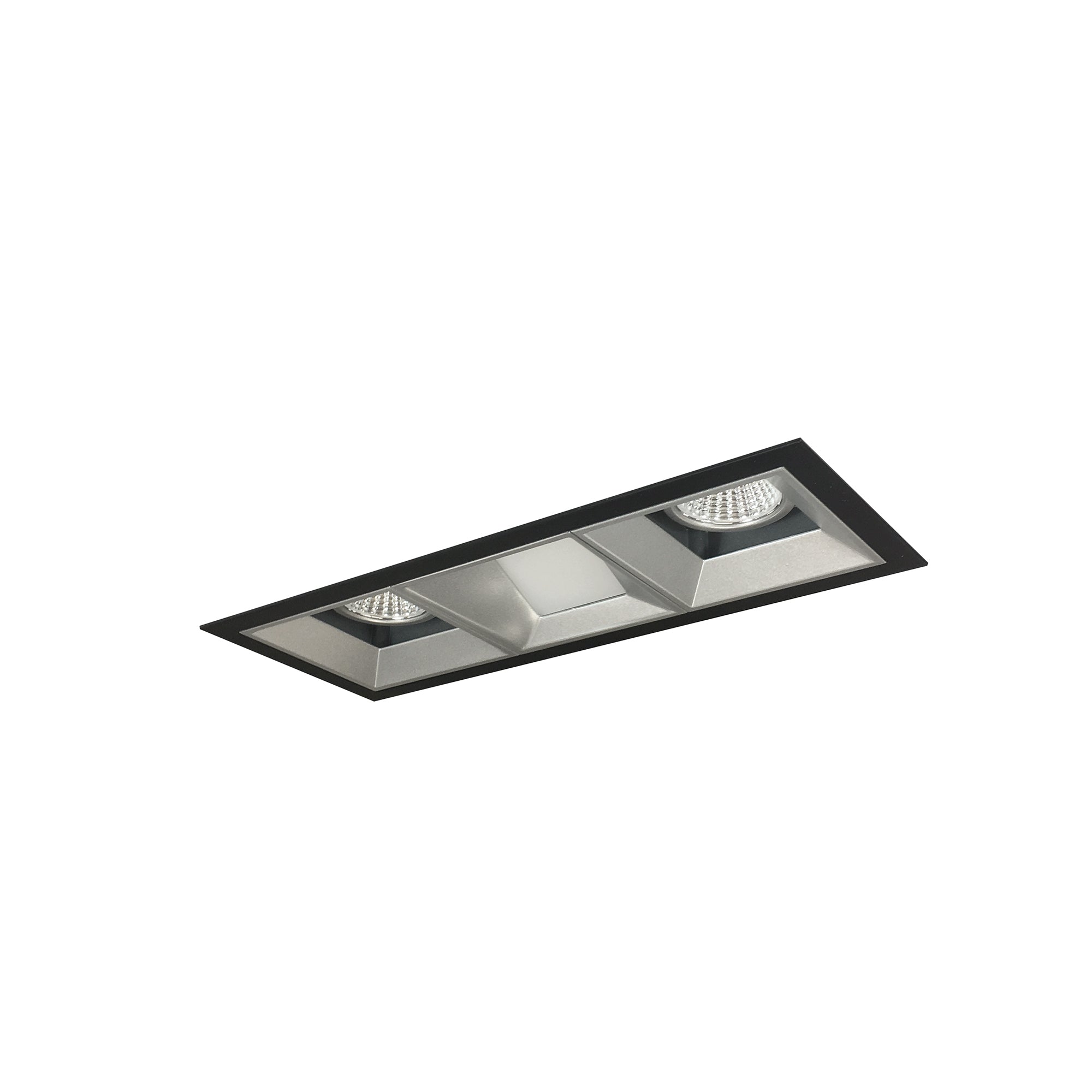 Nora Lighting NMIOT-13-B-FFW-CDX-10-HZ - Recessed - Iolite MLS 3-Head Trim Kit, Black Flange, Comfort Dim, 800lm, Haze Fixed Downlt./Wall Wash Trims