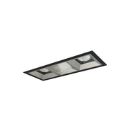 Nora Lighting NMIOT-13-B-FFW-50X-10-HZ - Recessed - Iolite MLS 3-Head Trim Kit, Black Flange, 5000K, 1000lm, Haze Fixed Downlt./Wall Wash Trims