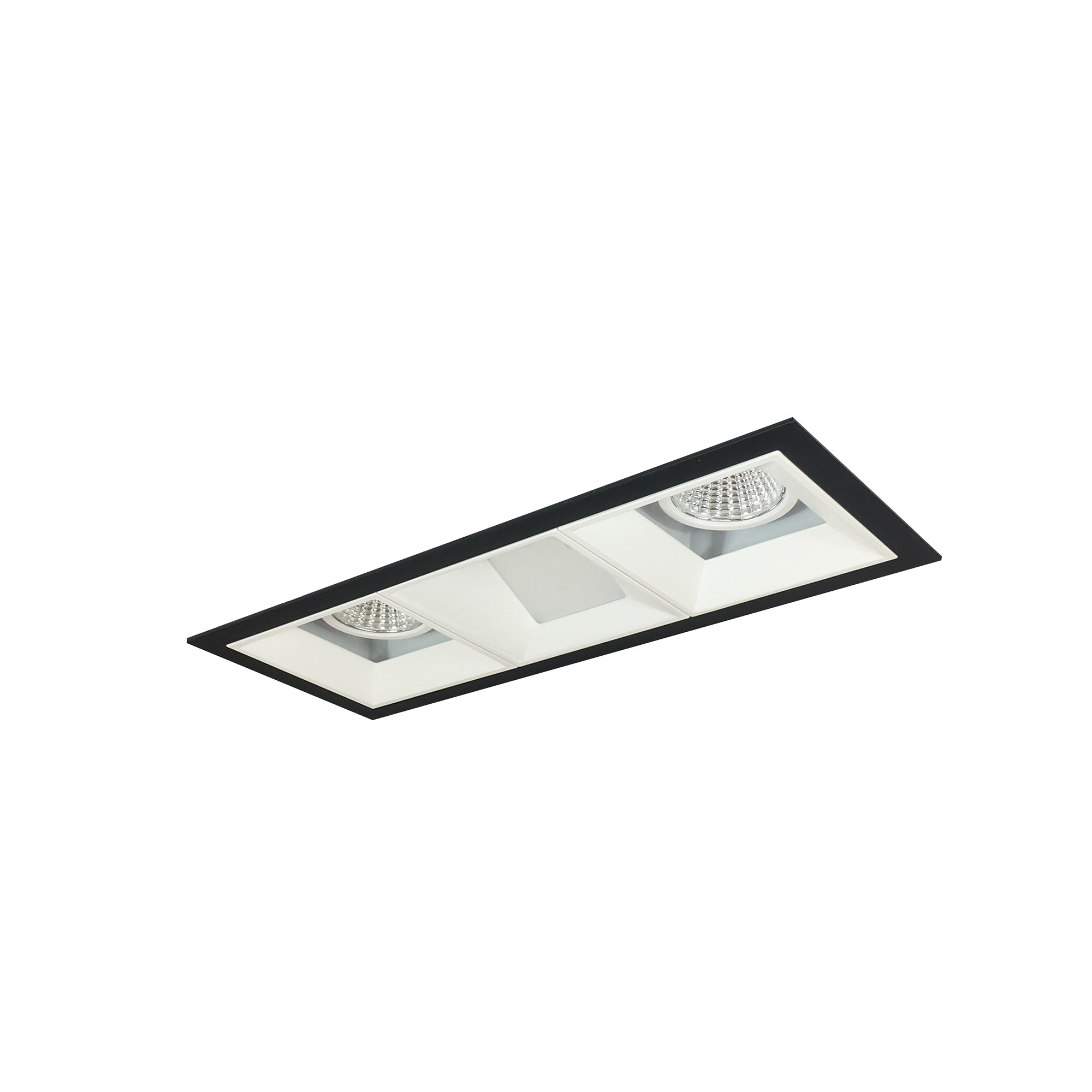 Nora Lighting NMIOT-13-B-FFW-30X-10-MPW - Recessed - Iolite MLS 3-Head Trim Kit, Black Flange, 3000K, 1000lm, MPW Fixed Downlt./Wall Wash Trims