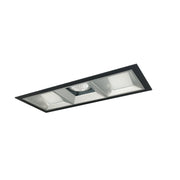 Nora Lighting NMIOT-13-B-FWW-27X-10-HZ - Recessed - Iolite MLS 3-Head Trim Kit, Black Flange, 2700K, 1000lm, Haze Fixed Downlt./Wall Wash Trims