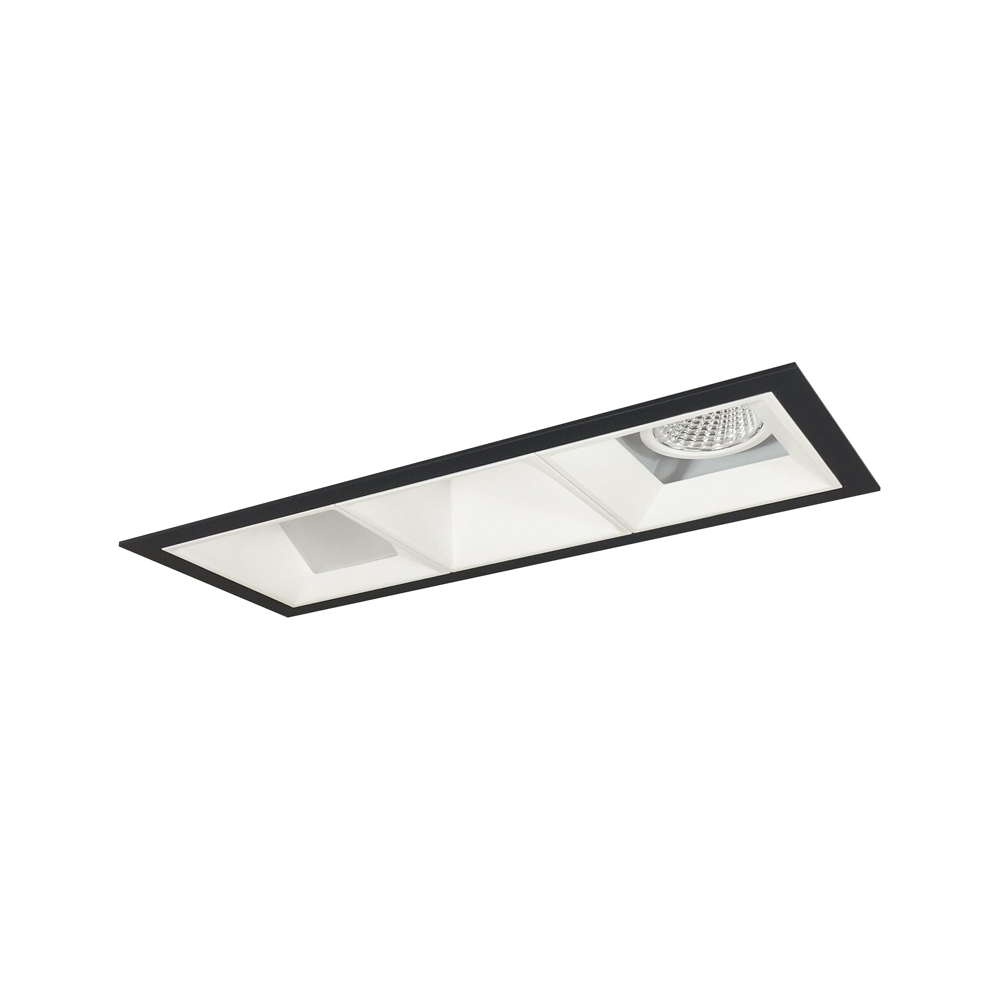 Nora Lighting NMIOT-13-B-FWW-40X-10-MPW - Recessed - Iolite MLS 3-Head Trim Kit, Black Flange, 4000K, 1000lm, MPW Fixed Downlt./Wall Wash Trims