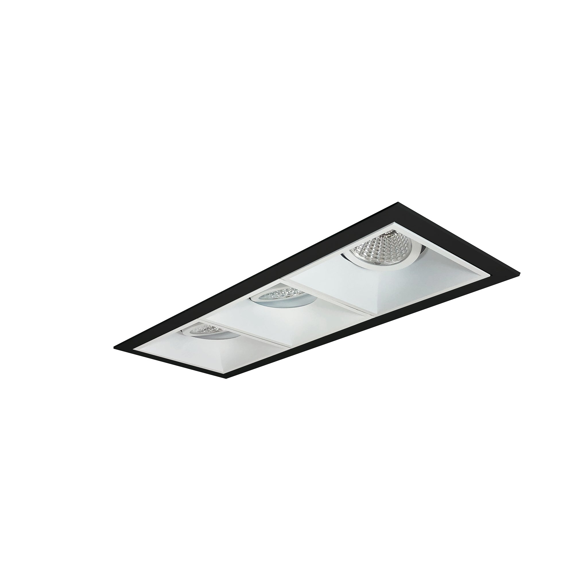Nora Lighting NMIOT-13-B-GGG-CDX-10-MPW - Recessed - Iolite MLS 3-Head Trim Set, Black Flange, Comfort Dim, 800lm, MPW Adj. Gimbal Trims