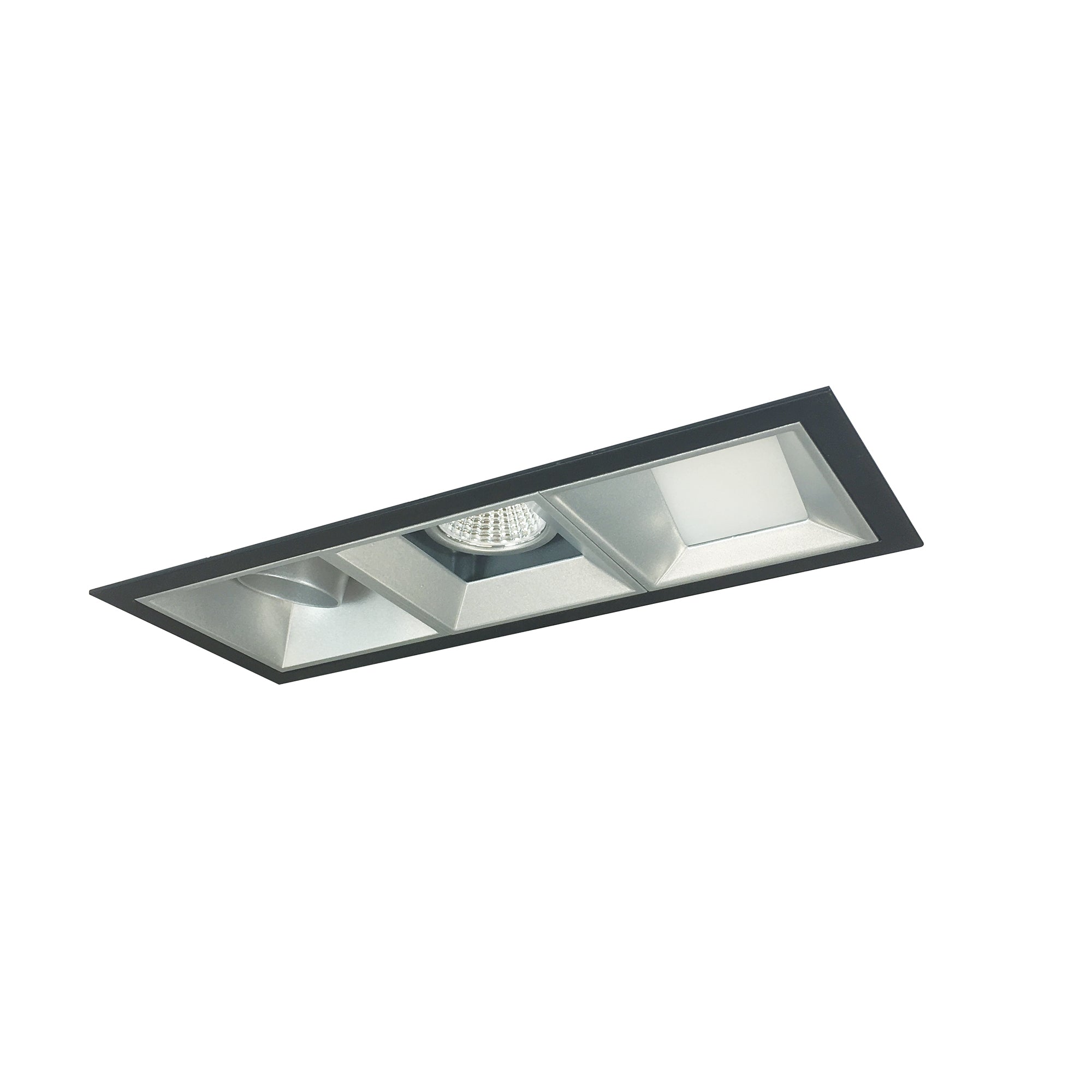 Nora Lighting NMIOT-13-B-WWW-35X-10-HZ - Recessed - Iolite MLS 3-Head Trim Kit, Black Flange, 3500K, 1000lm, Haze Wall Wash Trims