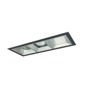 Nora Lighting NMIOT-13-B-WWW-40X-10-HZ - Recessed - Iolite MLS 3-Head Trim Kit, Black Flange, 4000K, 1000lm, Haze Wall Wash Trims