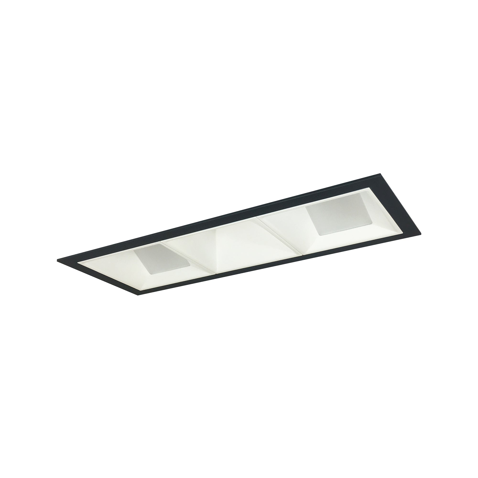 Nora Lighting NMIOT-13-B-WWW-27X-10-MPW - Recessed - Iolite MLS 3-Head Trim Kit, Black Flange, 2700K, 1000lm, MPW Wall Wash Trims