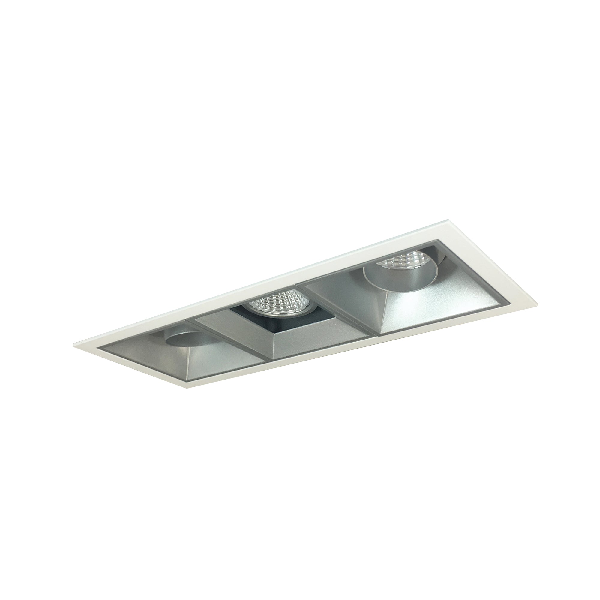 Nora Lighting NMIOT-13-MPW-AAF-CDX-10-HZ - Recessed - Iolite MLS 3-Head Trim Kit, MPW Flange, Comfort Dim, 800lm, Haze Adj. Snoot/Fixed Downlt. Trims
