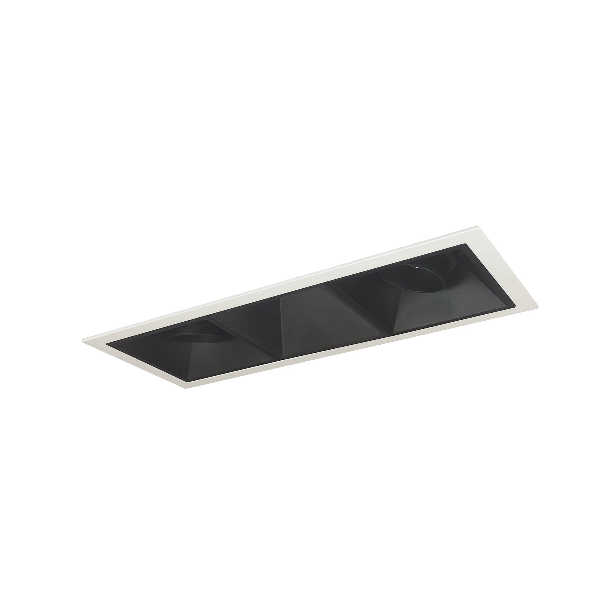 Nora Lighting NMIOT-13-MPW-AAW-50X-10-B - Recessed - Iolite MLS 3-Head Trim Kit, MPW Flange, 5000K, 1000lm, Black Adj. Snoot/Wall Wash Trims