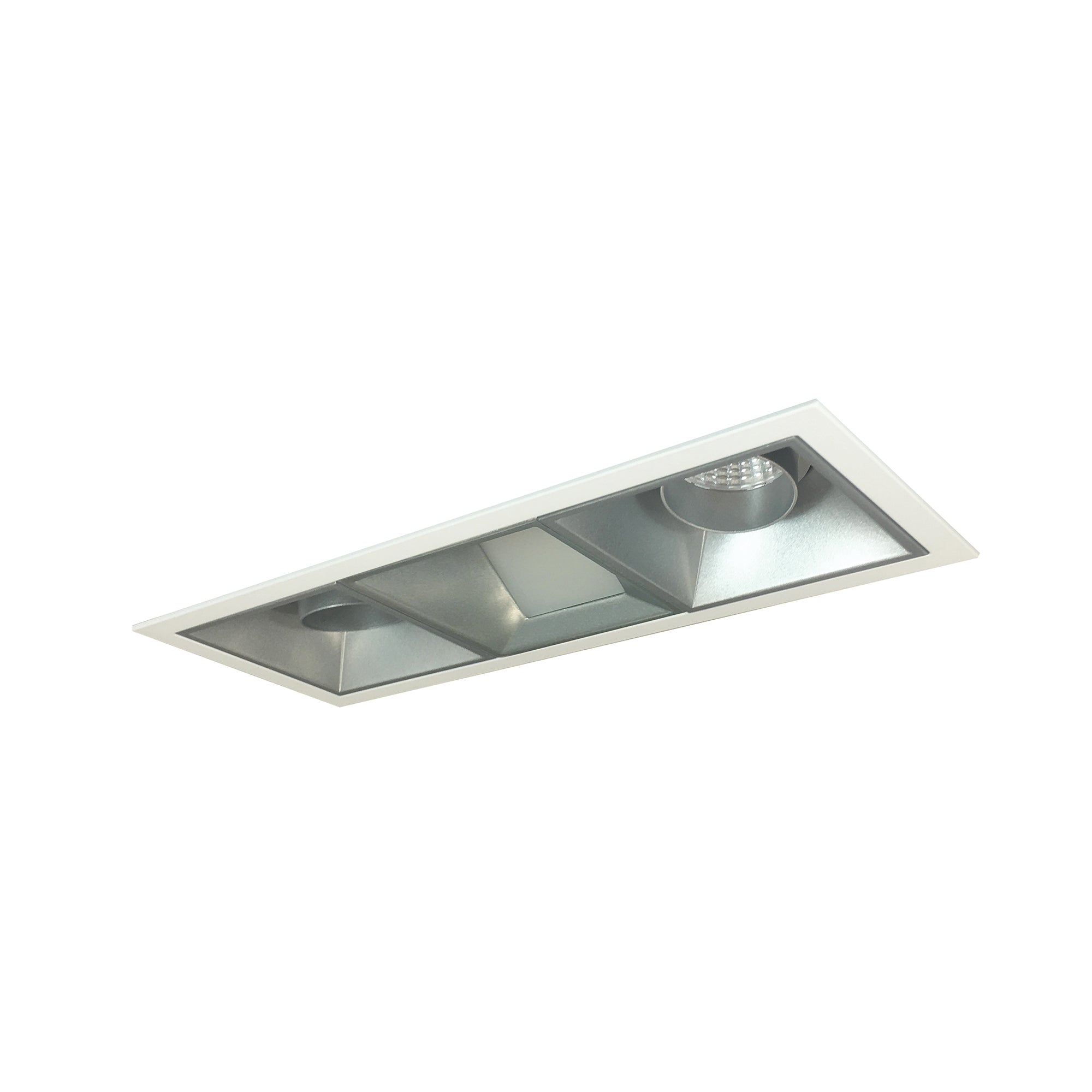 Nora Lighting NMIOT-13-MPW-AAW-CDX-10-HZ - Recessed - Iolite MLS 3-Head Trim Kit, MPW Flange, Comfort Dim, 800lm, Haze Adj. Snoot/Wall Wash Trims