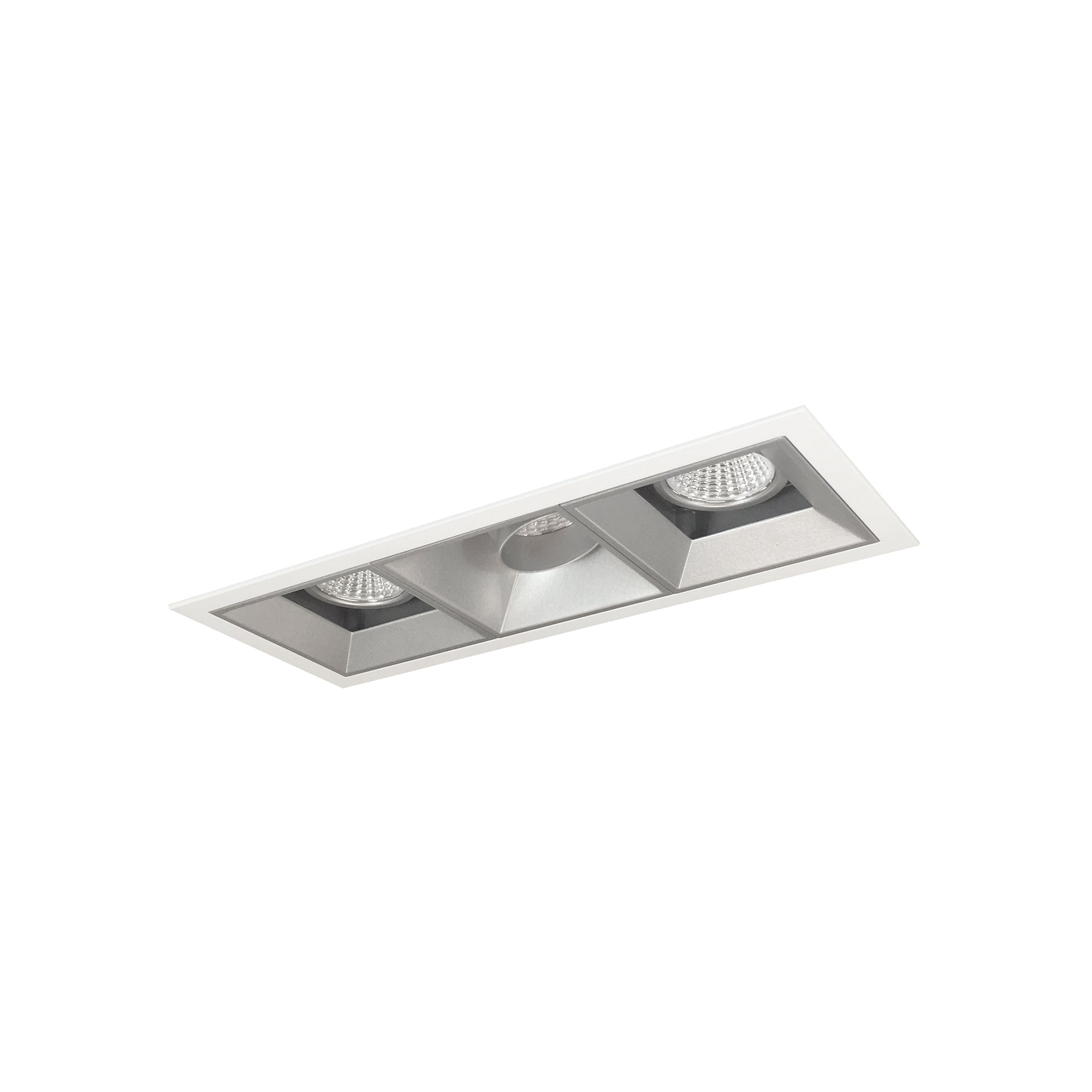 Nora Lighting NMIOT-13-MPW-AFF-27X-10-HZ - Recessed - Iolite MLS 3-Head Trim Kit, MPW Flange, 2700K, 1000lm, Haze Adj. Snoot/Fixed Downlt. Trims
