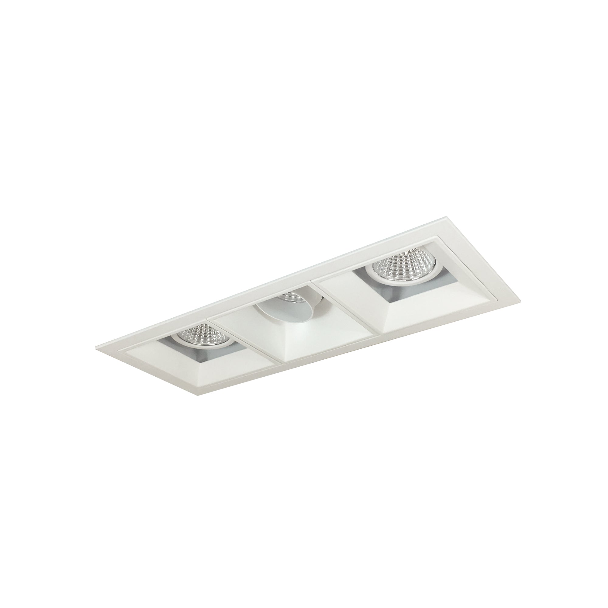 Nora Lighting NMIOT-13-MPW-AFF-35X-10-MPW - Recessed - Iolite MLS 3-Head Trim Kit, MPW Flange, 3500K, 1000lm, MPW Adj. Snoot/Fixed Downlt. Trims