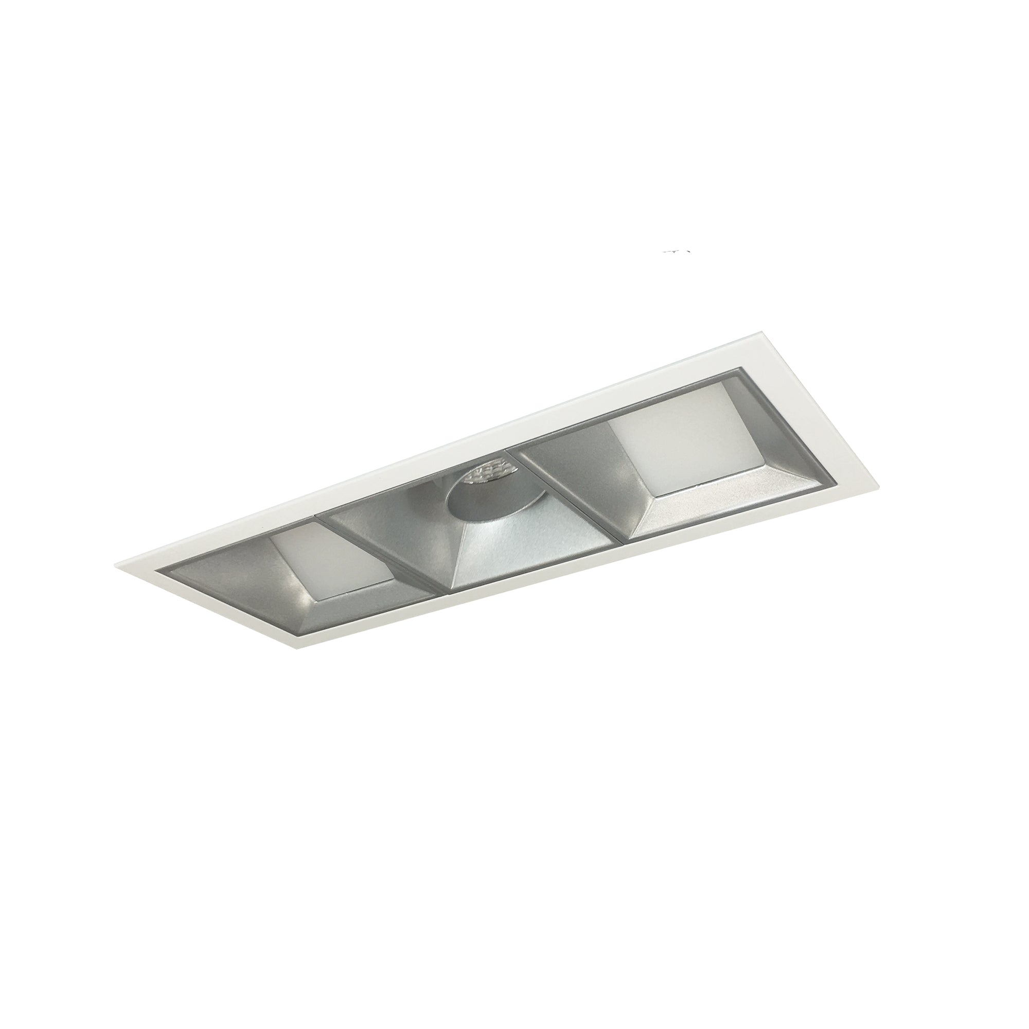 Nora Lighting NMIOT-13-MPW-AWW-CDX-10-HZ - Recessed - Iolite MLS 3-Head Trim Kit, MPW Flange, Comfort Dim, 800lm, Haze Adj. Snoot/Wall Wash Trims