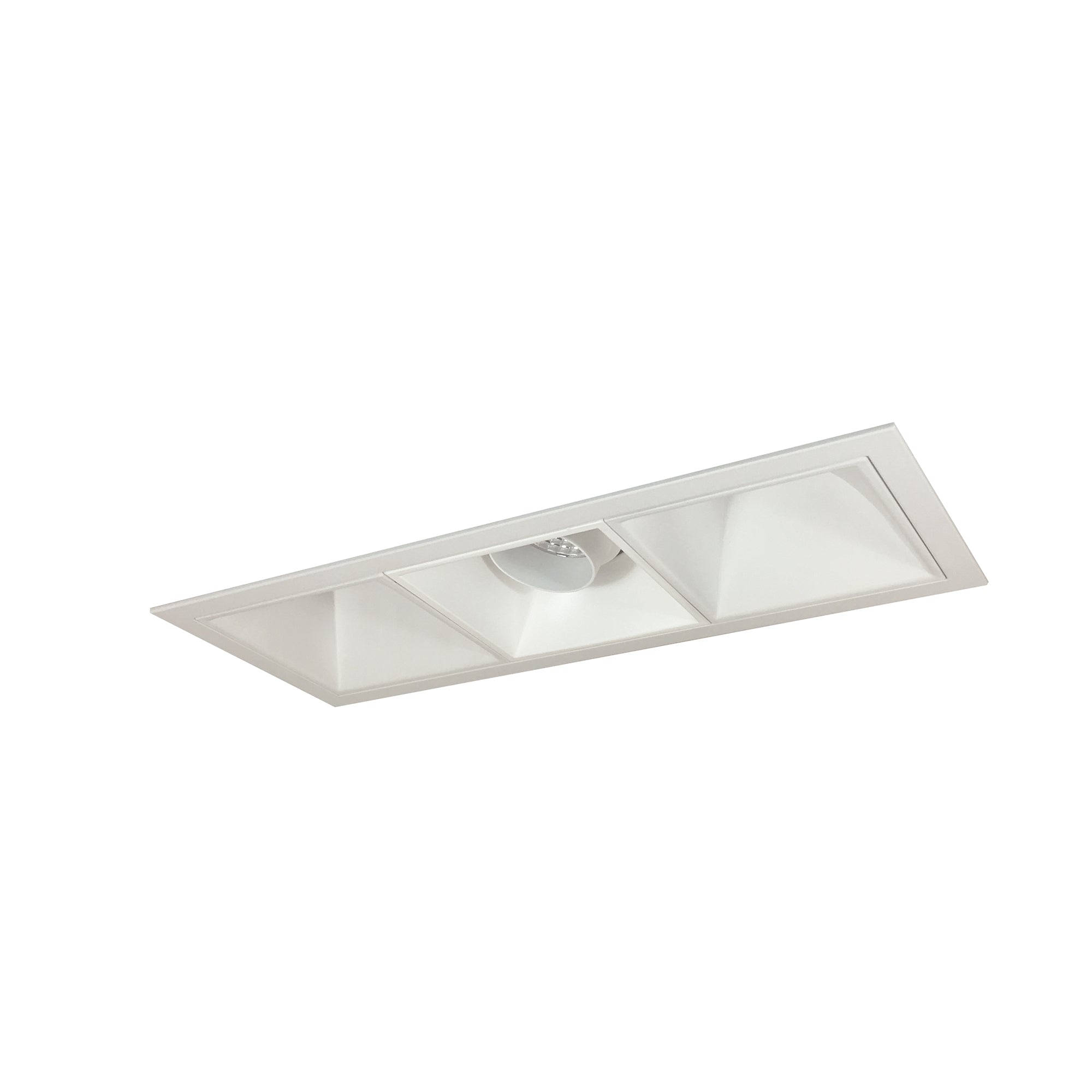Nora Lighting NMIOT-13-MPW-AWW-50X-10-MPW - Recessed - Iolite MLS 3-Head Trim Kit, MPW Flange, 5000K, 1000lm, MPW Adj. Snoot/Wall Wash Trims