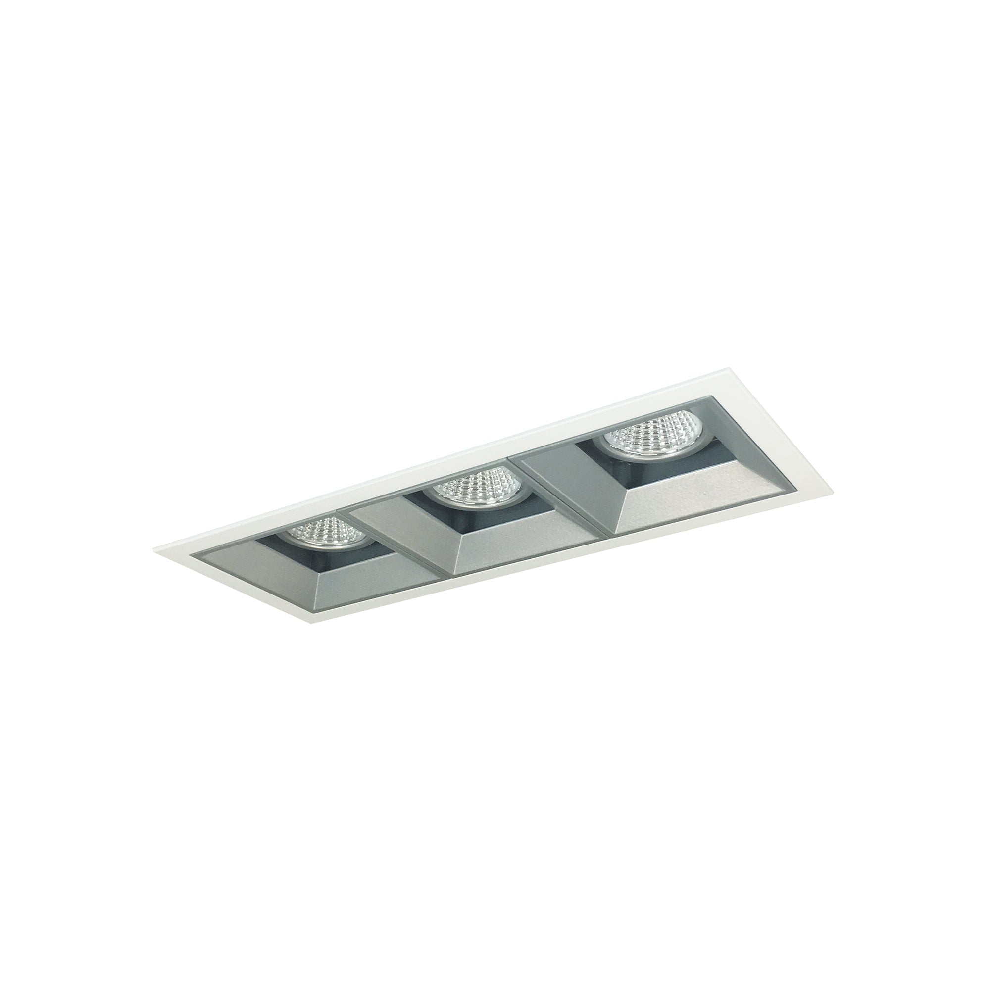 Nora Lighting NMIOT-13-MPW-FFF-35X-10-HZ - Recessed - Iolite MLS 3-Head Trim Kit, MPW Flange, 3500K, 1000lm, Haze Fixed Downlt. Trims