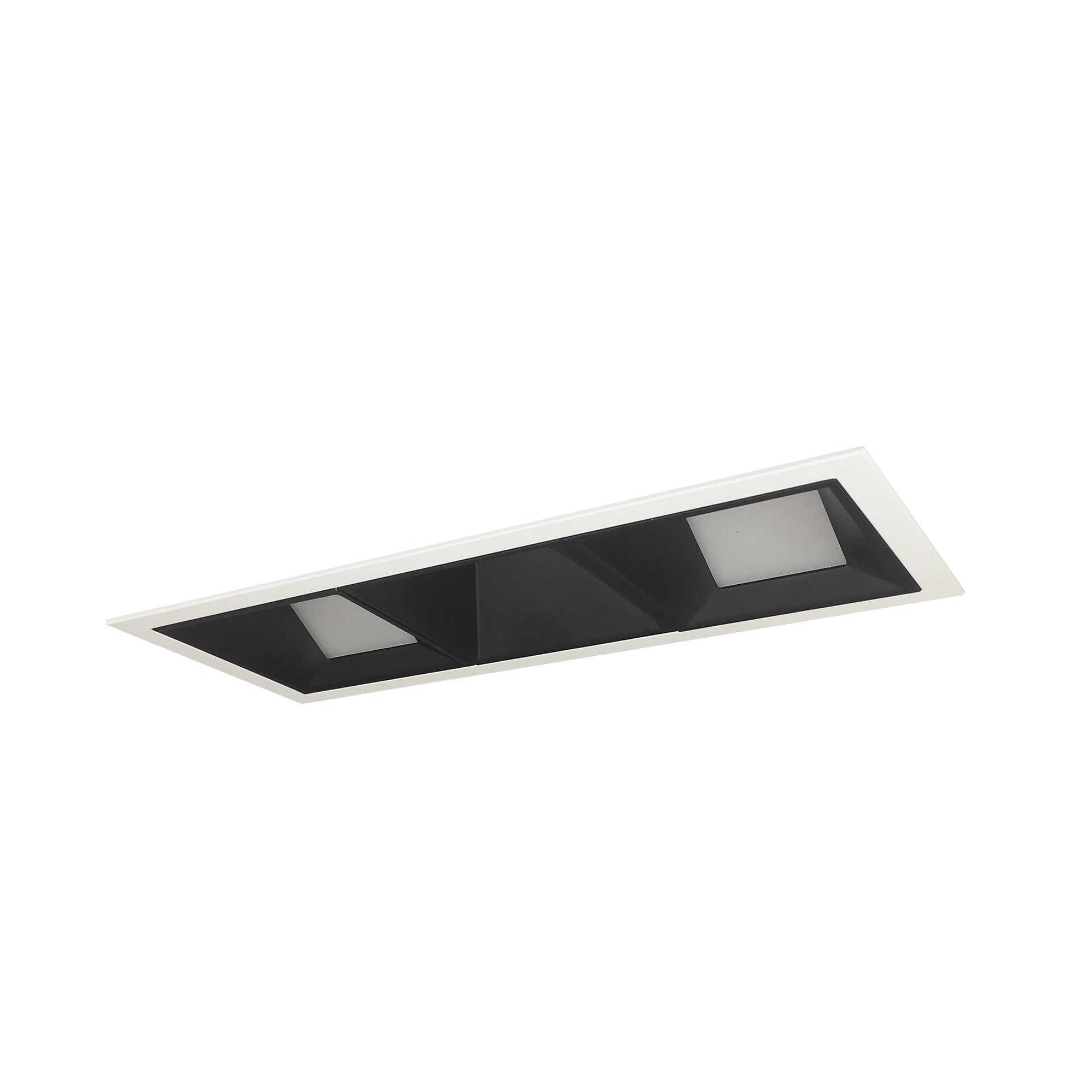 Nora Lighting NMIOT-13-MPW-WWW-35X-10-B - Recessed - Iolite MLS 3-Head Trim Kit, MPW Flange, 3500K, 1000lm, Black Wall Wash Trims