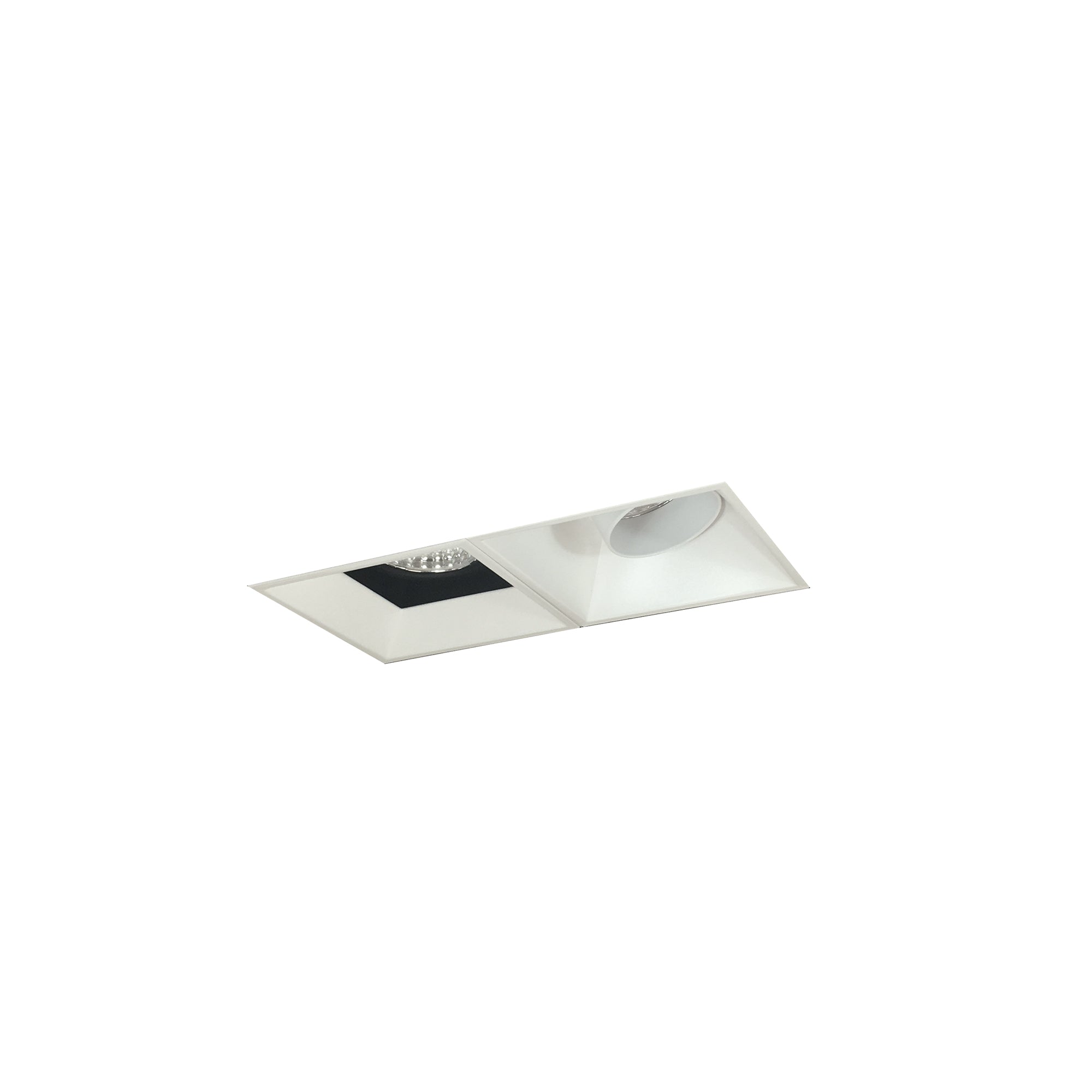 Nora Lighting NMIOTL-12-NF-AF-CDX-10-BMPW - Recessed - Iolite MLS 2-Head Trimless Reflector Kit, Comfort Dim, 800lm, Black/MPW Adj. Snoot/Fixed Downlt. Trims