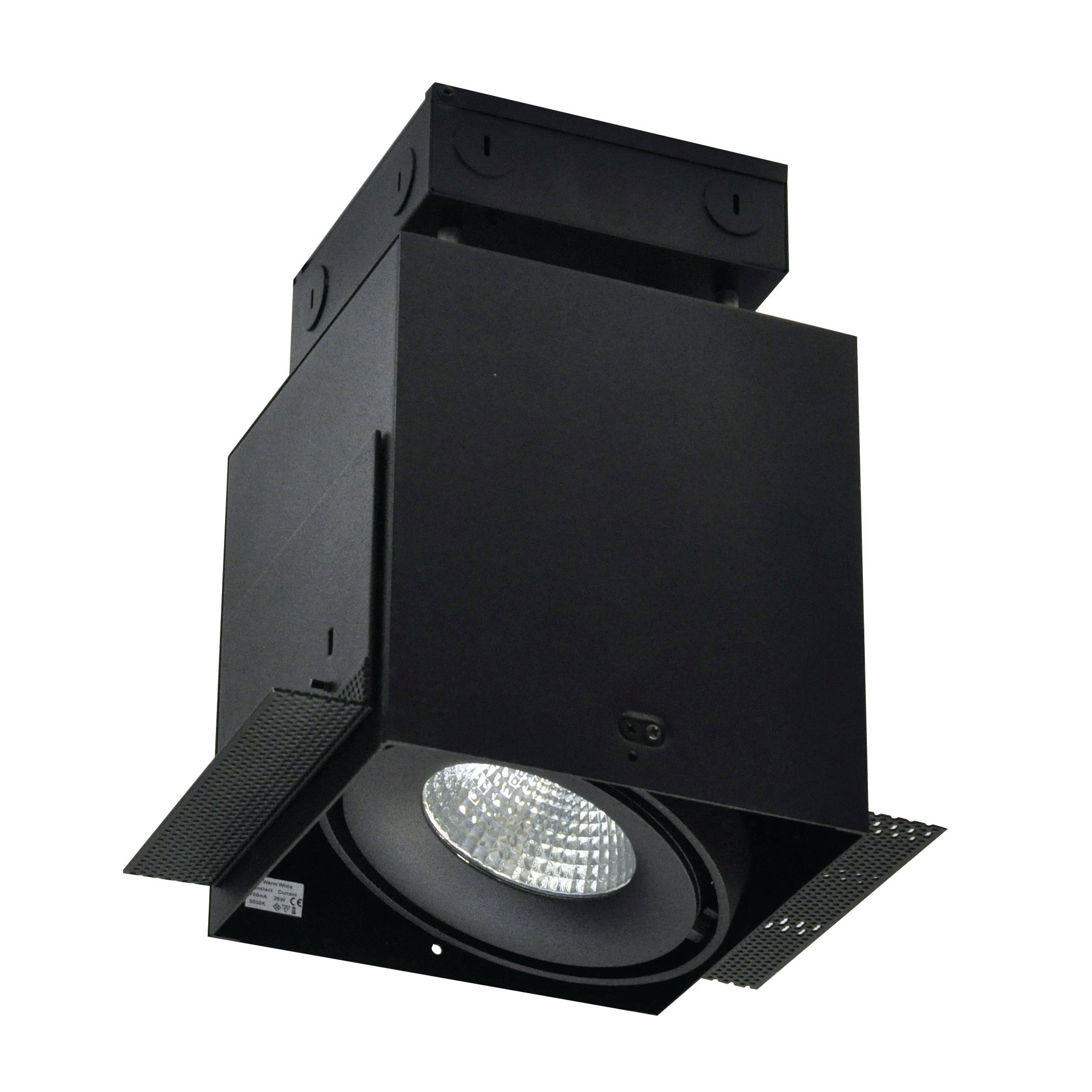 Nora Lighting NMRTLG-11D6L1935SB - Recessed - LED Trimless 1-Head MLS Housing, 30W / 2100lm per Head, 3500K, 16-Degrees Spot, Black, 120-277V 0-10V Dimming