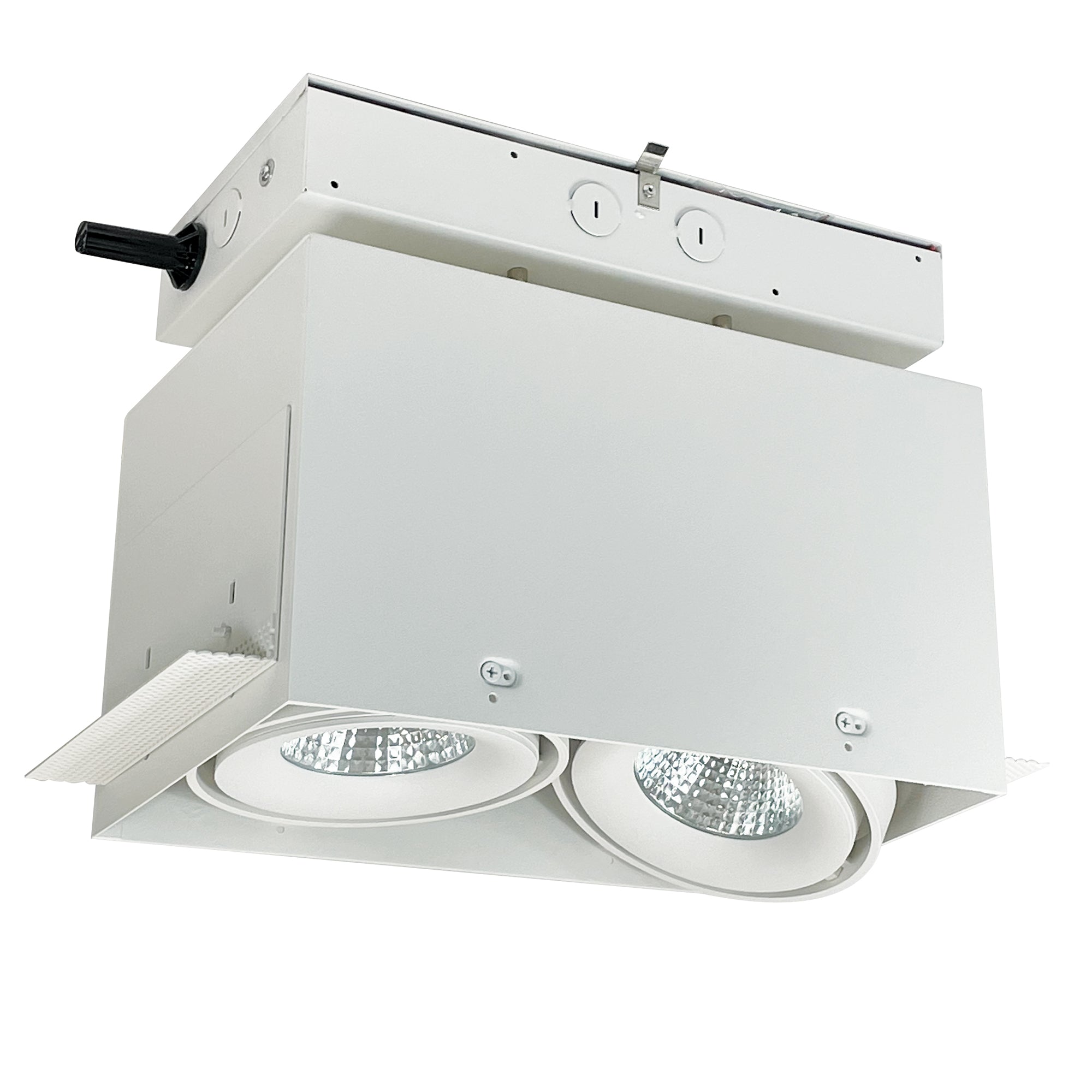 Nora Lighting NMRTLG-12D6L1930SW - Recessed - LED Trimless 2-Head MLS Housing, 30W / 2100lm per Head, 3000K, 16-Degrees Spot, White, 120-277V 0-10V Dimming