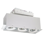 Nora Lighting NMRTLG-13D6L1940SW - Recessed - LED Trimless 3-Head MLS Housing, 30W / 2100lm per Head, 4000K, 16-Degrees Spot, White, 120-277V 0-10V Dimming