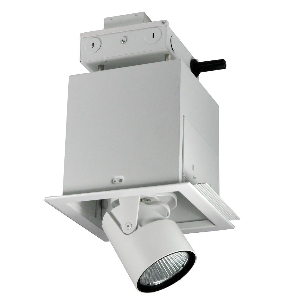 Nora Lighting NMRTLGPD-11D2L2027SW Pull-Down LED Trimless 1-Head MLS, 30W 2100lm per Head, Spot, 2700K, White, 277V 0-10V Dimming