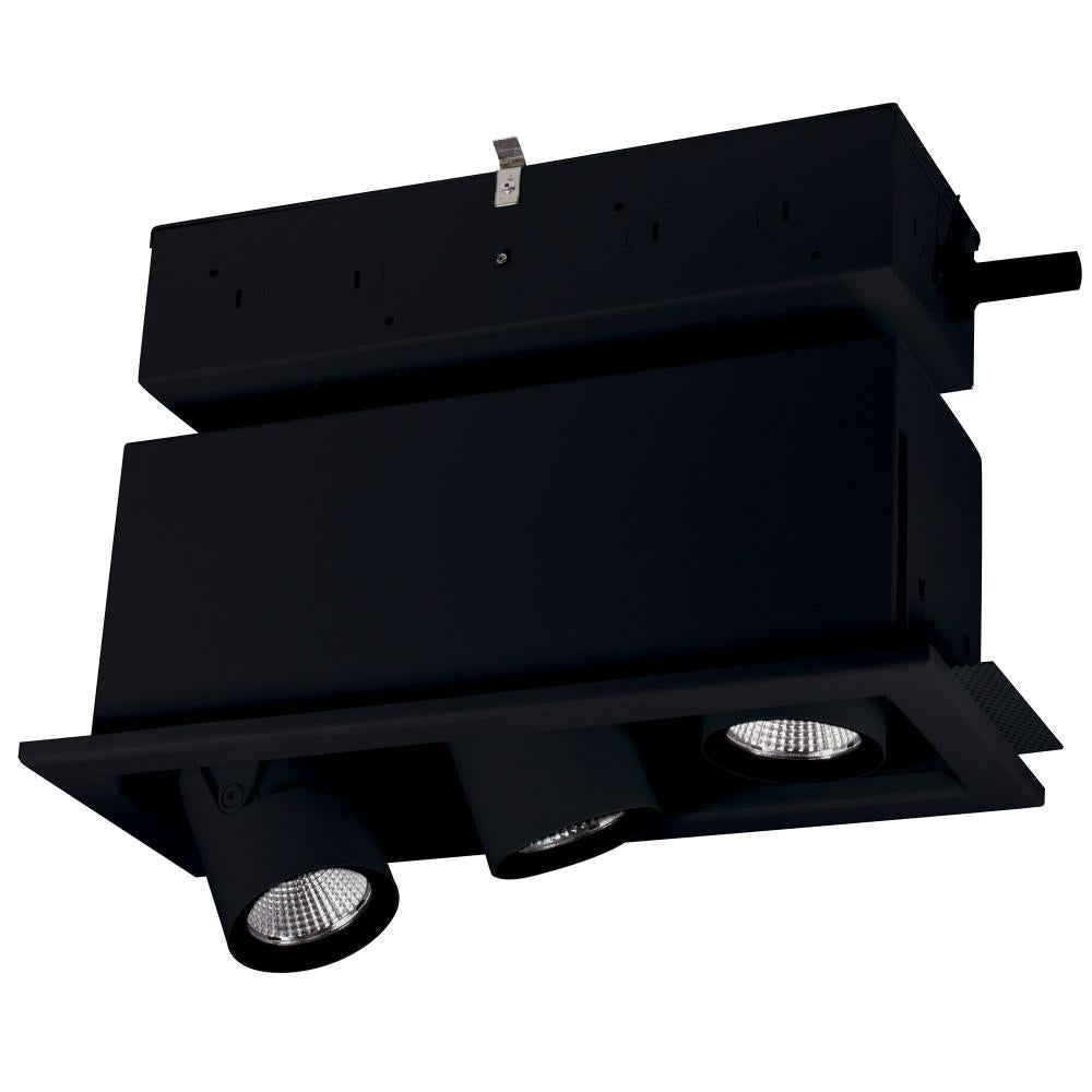 Nora Lighting NMRTLGPD-13D1L2040FB Pull-Down LED Trimless 3-Head MLS, 30W 2100lm per Head, Flood, 4000K, Black, 120V TriacELV0-10V Dimming
