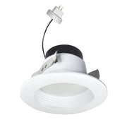 Nora Lighting NOXLV-4R2TWWW - Recessed - 4 Inch Onyx 12Vac Retrofit Baffle, 800lm / 11W, Selectable CCT, White Finish