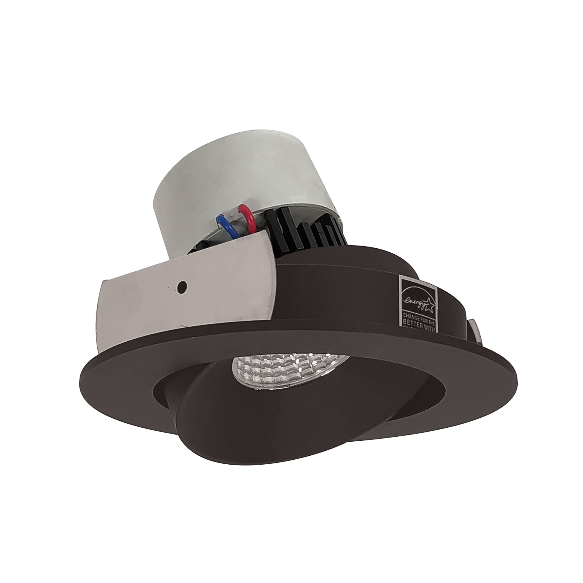 Nora Lighting NPR-4RC27XBZ - Recessed - 4 Inch Pearl LED Round Adjustable Cone Retrofit, 1000lm / 12W, 2700K, Bronze Reflector / Bronze Flange