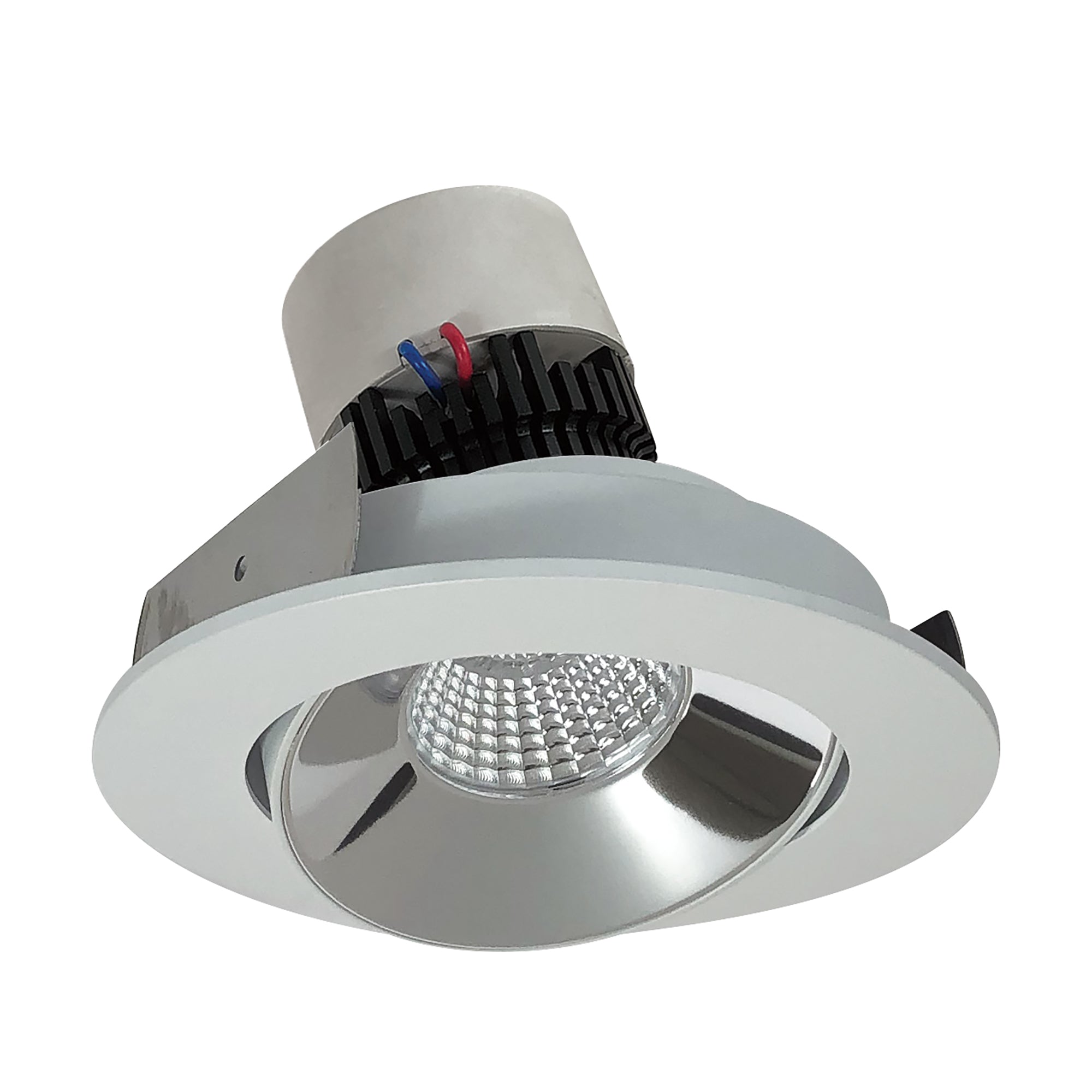 Nora Lighting NPR-4RC40XCMPW - Recessed - 4 Inch Pearl LED Round Adjustable Cone Retrofit, 1000lm / 12W, 4000K, Specular Clear Reflector / Matte Powder White Flange