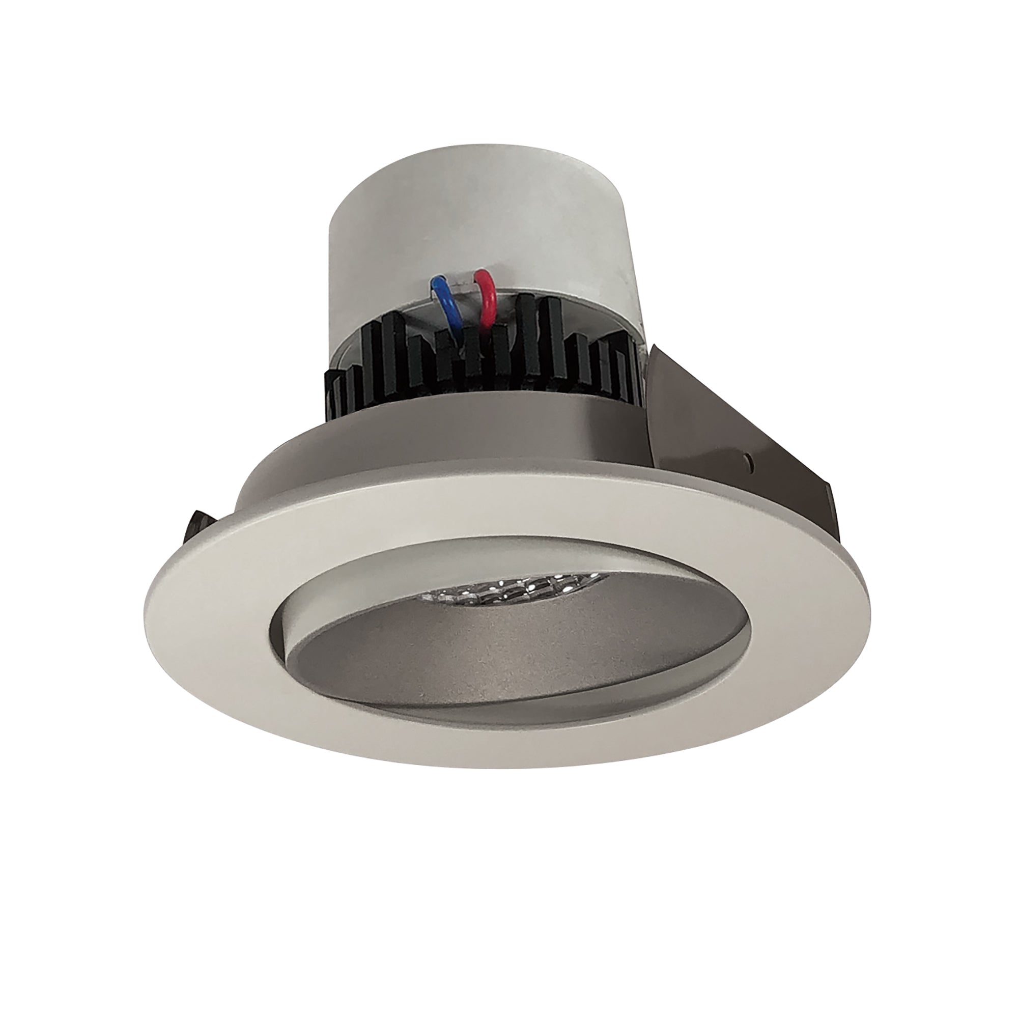 Nora Lighting NPR-4RC30XHW - Recessed - 4 Inch Pearl LED Round Adjustable Cone Retrofit, 1000lm / 12W, 3000K, Haze Reflector / White Flange