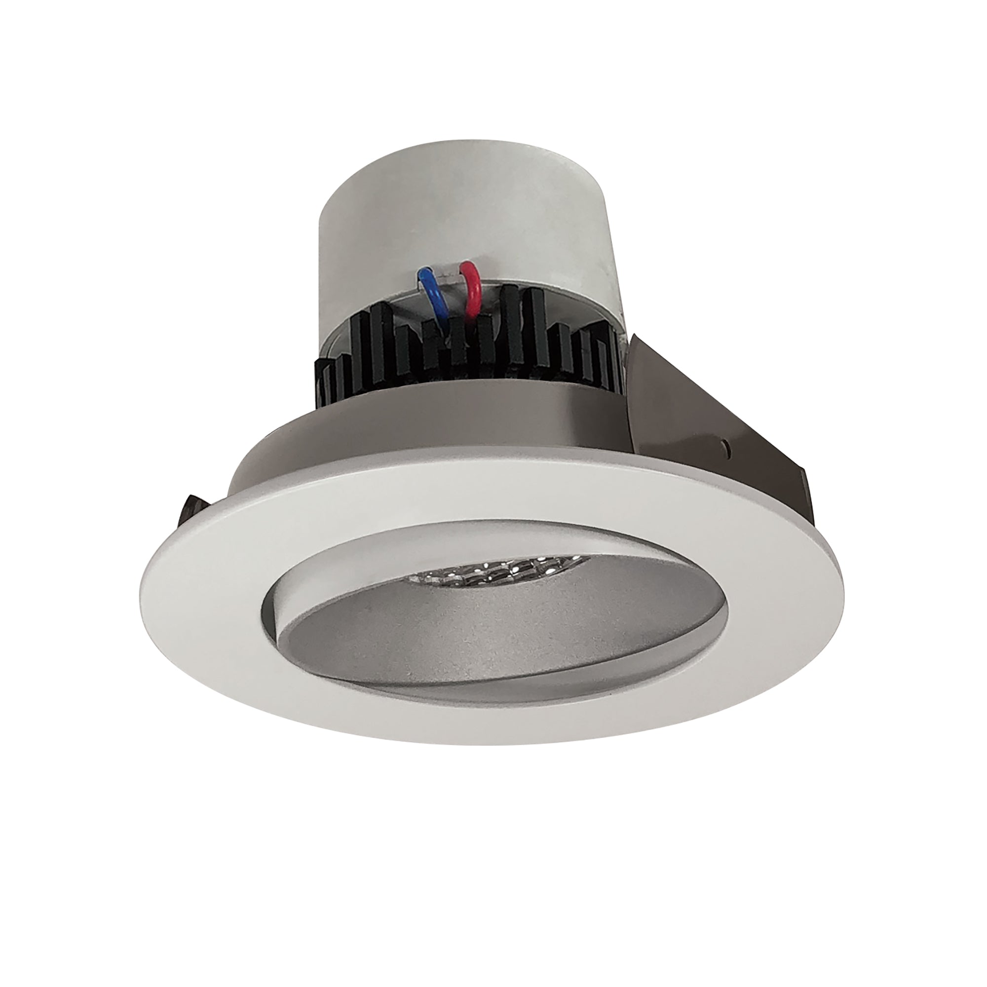 Nora Lighting NPR-4RC40XHZMPW - Recessed - 4 Inch Pearl LED Round Adjustable Cone Retrofit, 1000lm / 12W, 4000K, Haze Reflector / Matte Powder White Flange