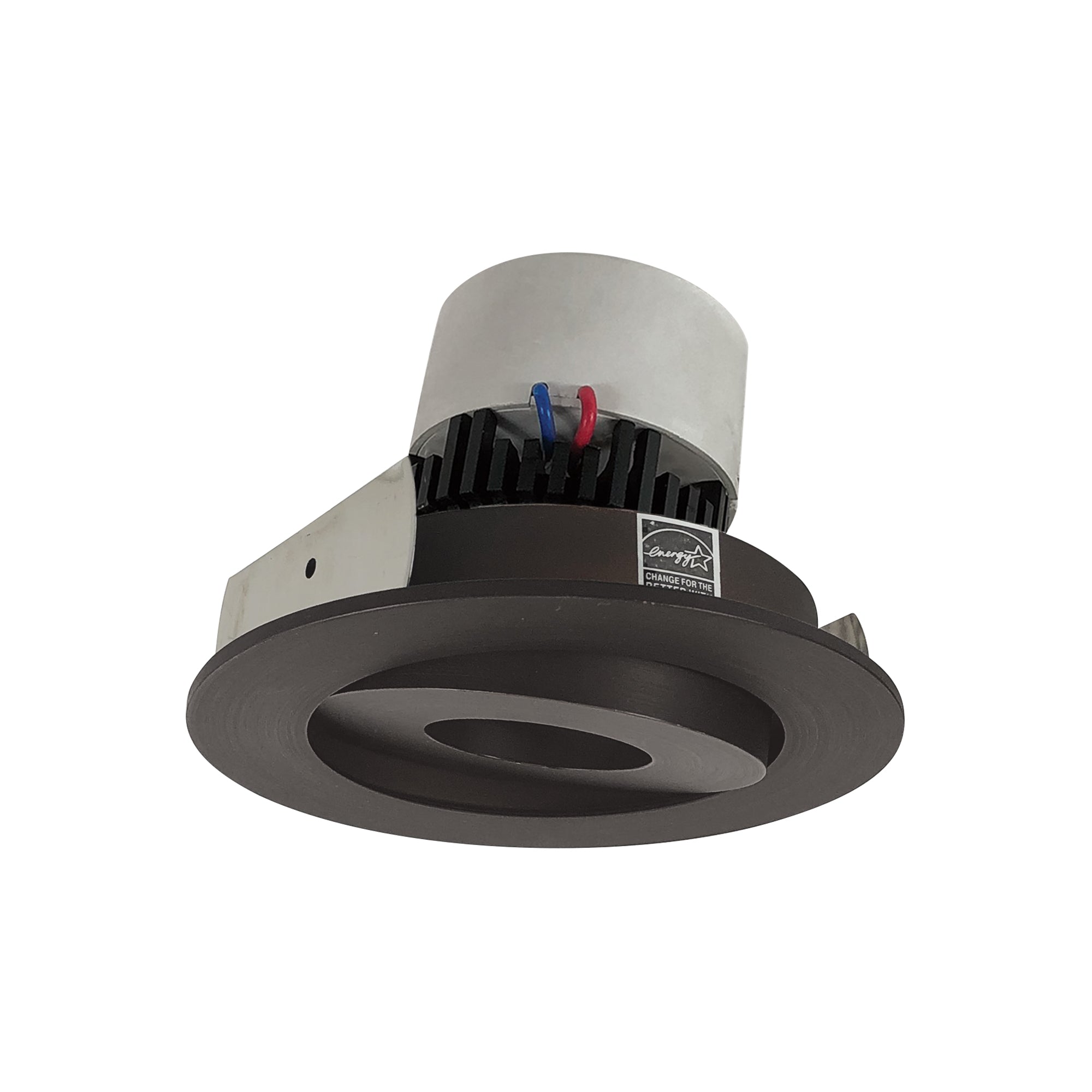 Nora Lighting NPR-4RG35XBZ - Recessed - 4 Inch Pearl LED Round Adjustable Gimbal Retrofit, 1000lm / 12W, 3500K, Bronze Finish