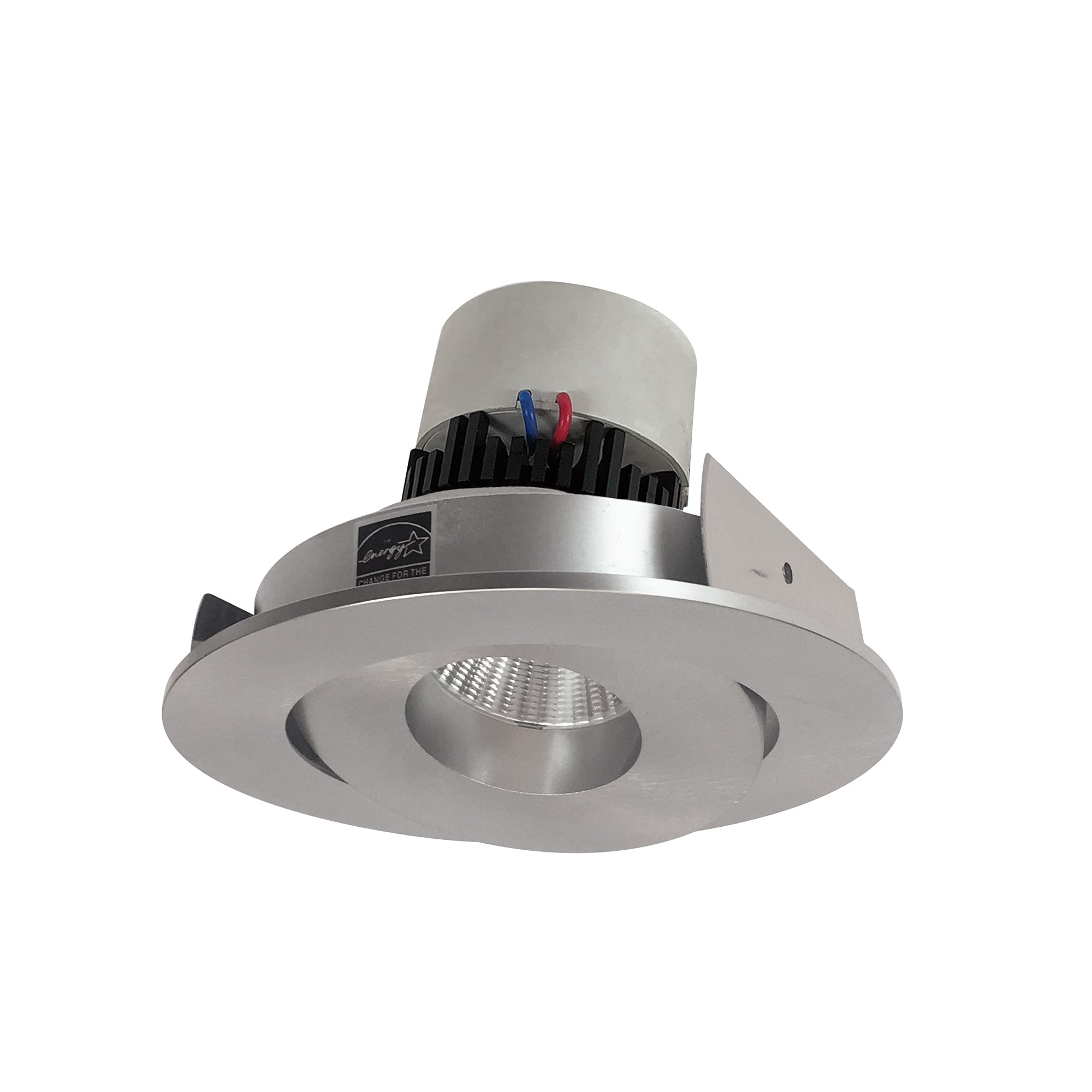 Nora Lighting NPR-4RG35XNN - Recessed - 4 Inch Pearl LED Round Adjustable Gimbal Retrofit, 1000lm / 12W, 3500K, Natural Metal Finish