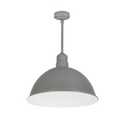 Nora Lighting NRLM-16ST2530GMWLE4/60 - Recessed - 16 Inch RLM 60 Inch Stem Mounted LED Shade, 2500lm, 3000K, Gun Metal/White, 120V 0-10V/Triac/ELV & 277V 0-10V Dimming