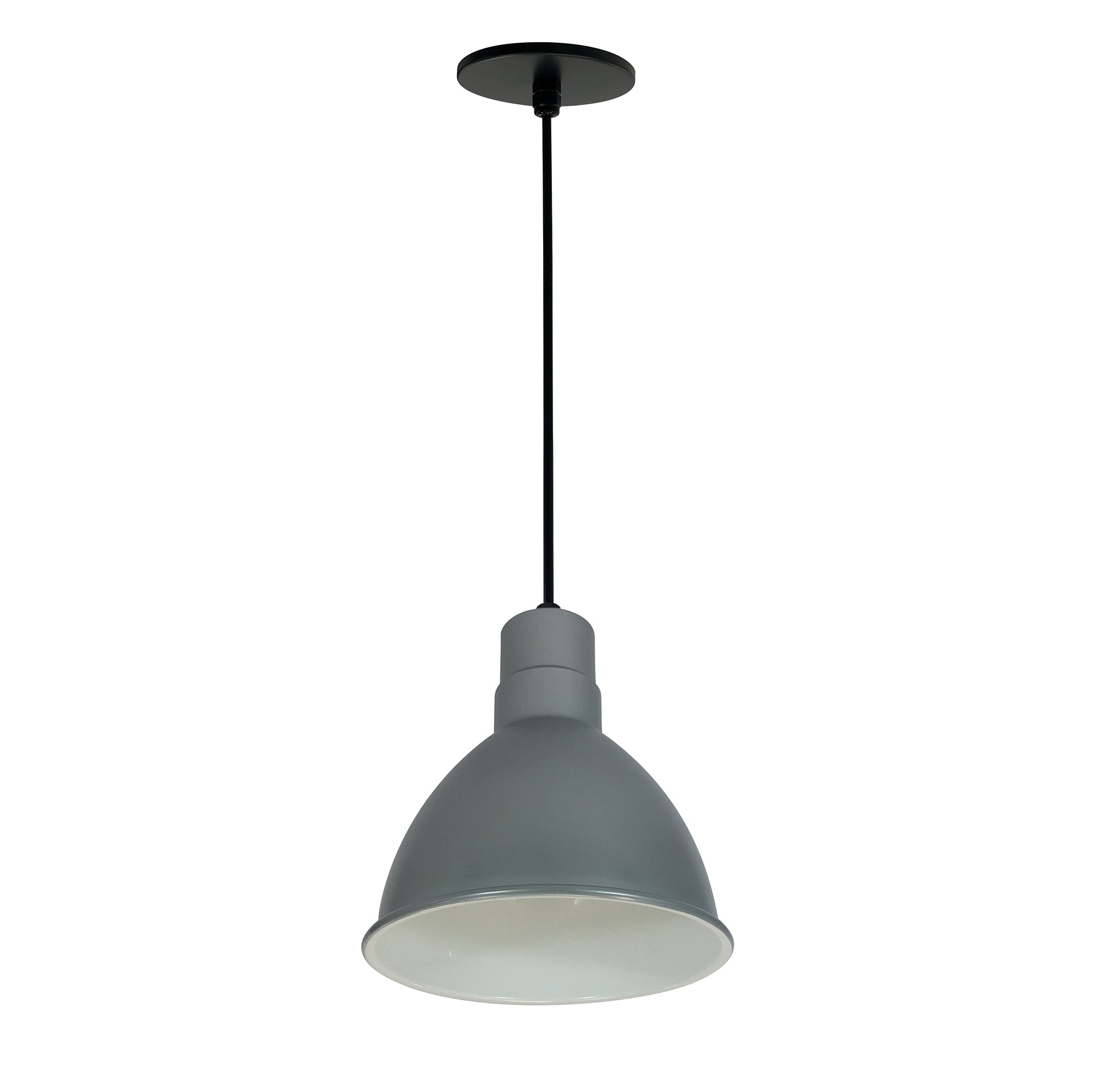 Nora Lighting NRLM-8C1040GMWLE4 - Recessed - 8 Inch RLM LED Shade, 1200lm, 4000K, Gun Metal/White, 120V 0-10V/Triac/ELV & 277V 0-10V Dimming