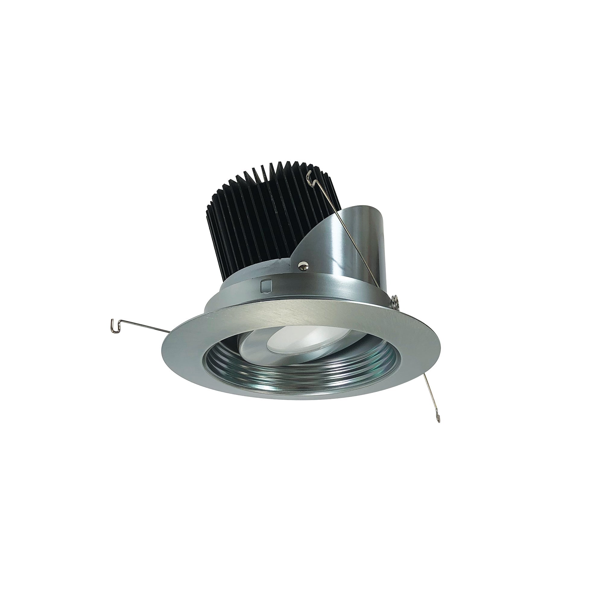 Nora Lighting NRM2-517L2527FNN - Recessed - 5 Inch Marquise II Round Regressed Adj. Baffle Trim, 80-Degrees Flood, 2500lm, 2700K, Natural Metal (Not Compatible with NHRM2-525 Housing)