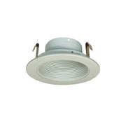 Nora Lighting NS-40 - Recessed - 4 Inch White Stepped Metal Baffle Trim w/ White Metal Ring