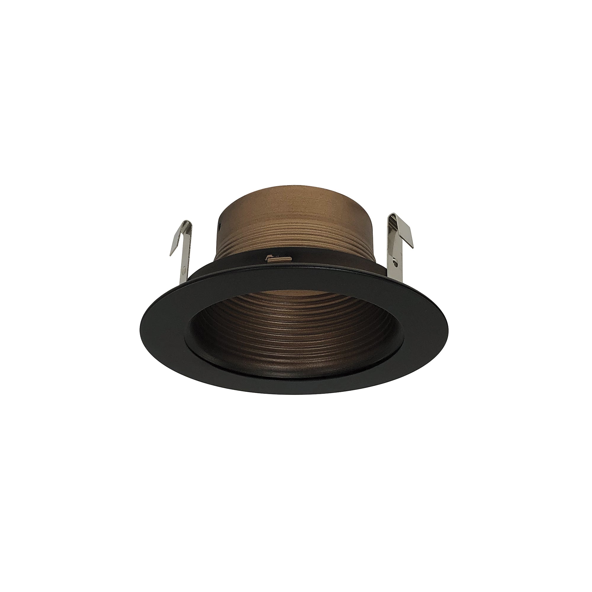 Nora Lighting NS-40BZBZ - Recessed - 4 Inch Bronze Stepped Metal Baffle Trim w/ Bronze Metal Ring