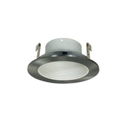 Nora Lighting NS-40WN - Recessed - 4 Inch White Stepped Metal Baffle Trim w/ Natural Metal Ring