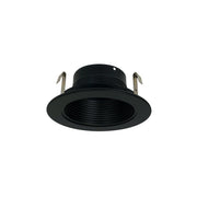 Nora Lighting NS-41B - Recessed - 4 Inch Black Stepped Metal Baffle Trim w/ Black Metal Ring