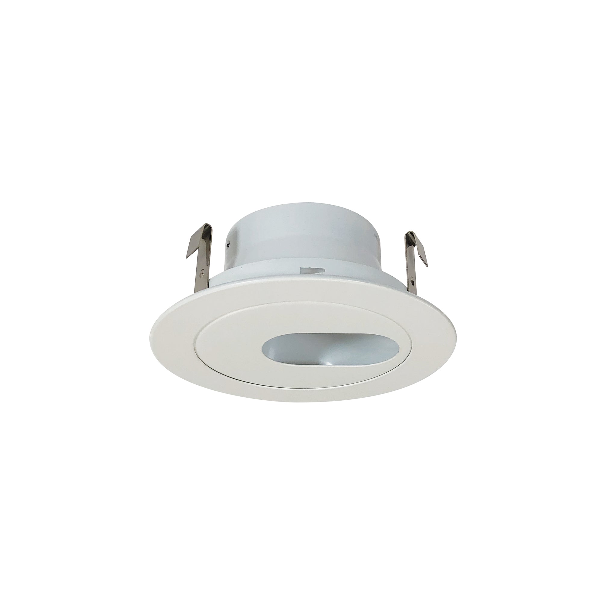 Nora Lighting NS-47 - Recessed - 4 Inch Surface Adjustable Slot Aperture Trim w/ Metal Ring, White