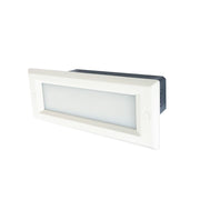 Nora Lighting NSW-842/32W - Step Light - Brick Die-Cast LED Step Light w/ Frosted Lens Face Plate, 146lm / 4.6W, 3000K, White Finish
