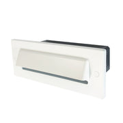 Nora Lighting NSW-843/32W - Step Light - Brick Die-Cast LED Step Light w/ Horizontal Shroud Face Plate, 149lm / 4.6W, 3000K, White Finish