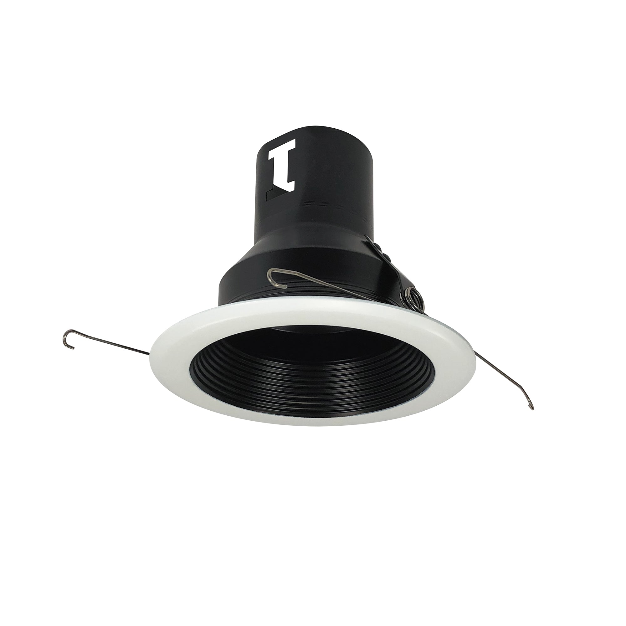 Nora Lighting NT-5001B - Recessed - 5 Inch Baffle Splay Trim w/ Flange, Black/White