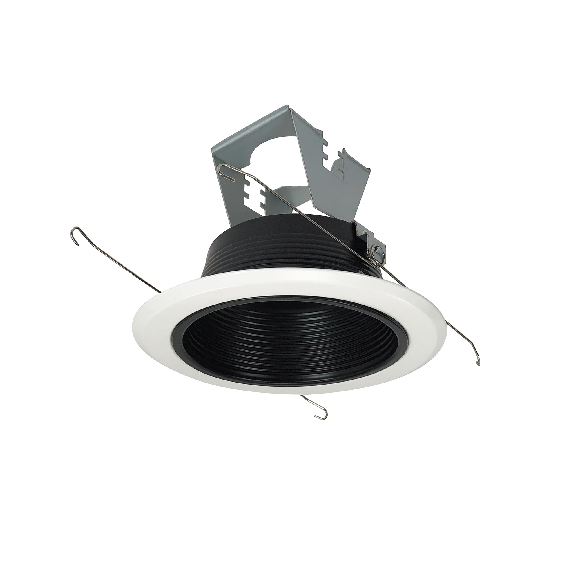 Nora Lighting NT-5010B - Recessed - 5 Inch Stepped Baffle w/ Metal Ring & Bracket, Black/White