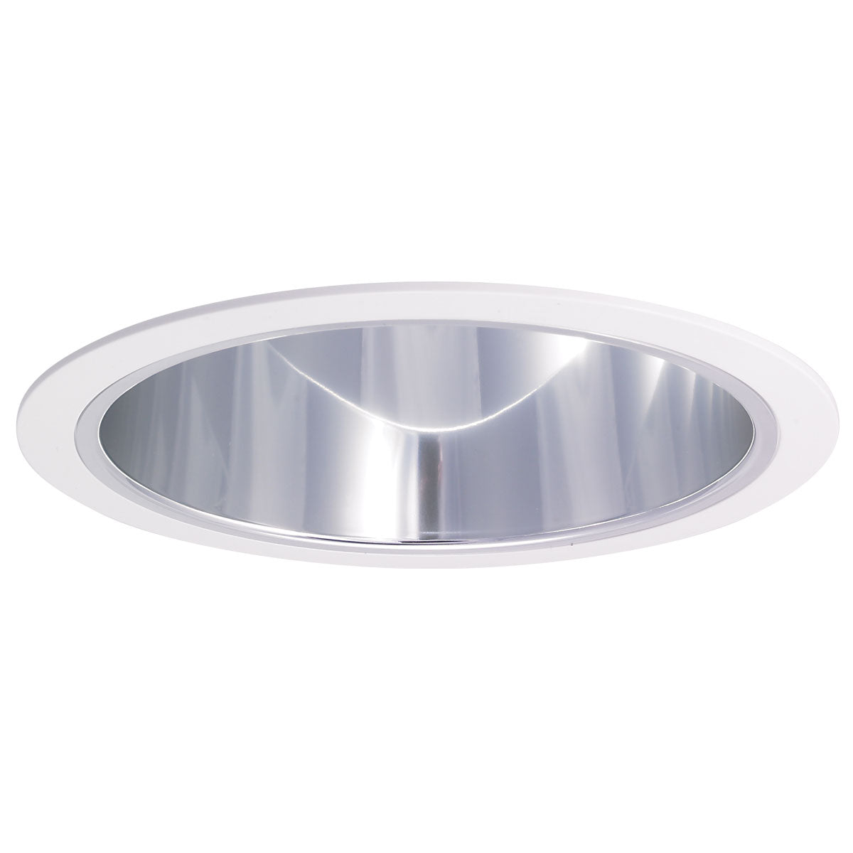 Nora Lighting NTA-97 - Recessed - 6 Inch Specular Clear Cone Reflector w/ White Plastic Ring