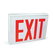 Nora Lighting NX-550-LEDU/R - Exit / Emergency - Steel Body NYC Approved Exit Signs, 8 Inch Red Letters / White Housing, Battery Backup, 1F/2F