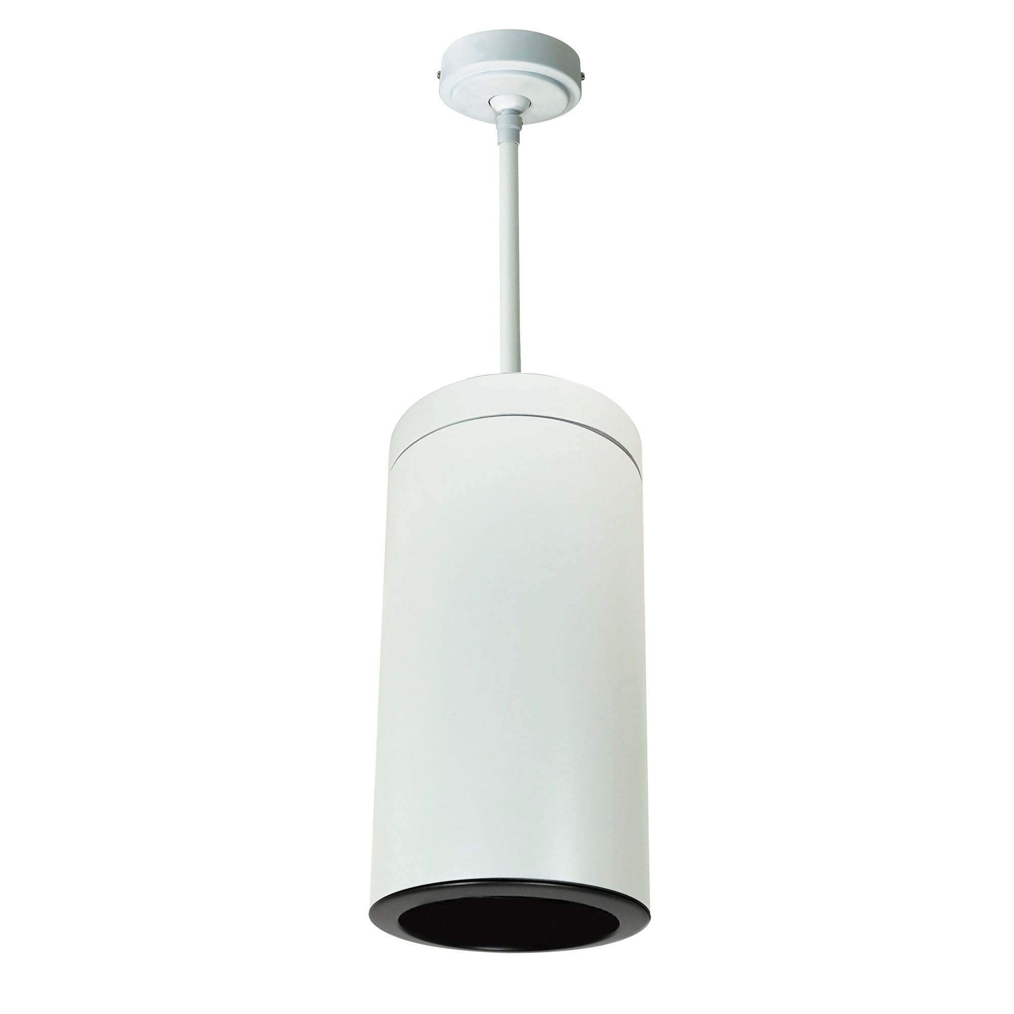 Nora Lighting NYLI-6PI1BBW - Cylinder - 6 Inch Cylinder, White Pendant Mount, Incandescent, Refl., Black